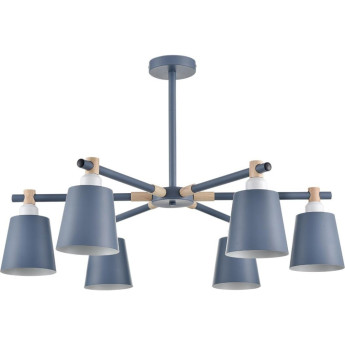 Люстра потолочная LUMION ROSALINA 8098/6C MODERNI LN25 271 Е27 6*60W 220V синий/синий металл, дерево/металл